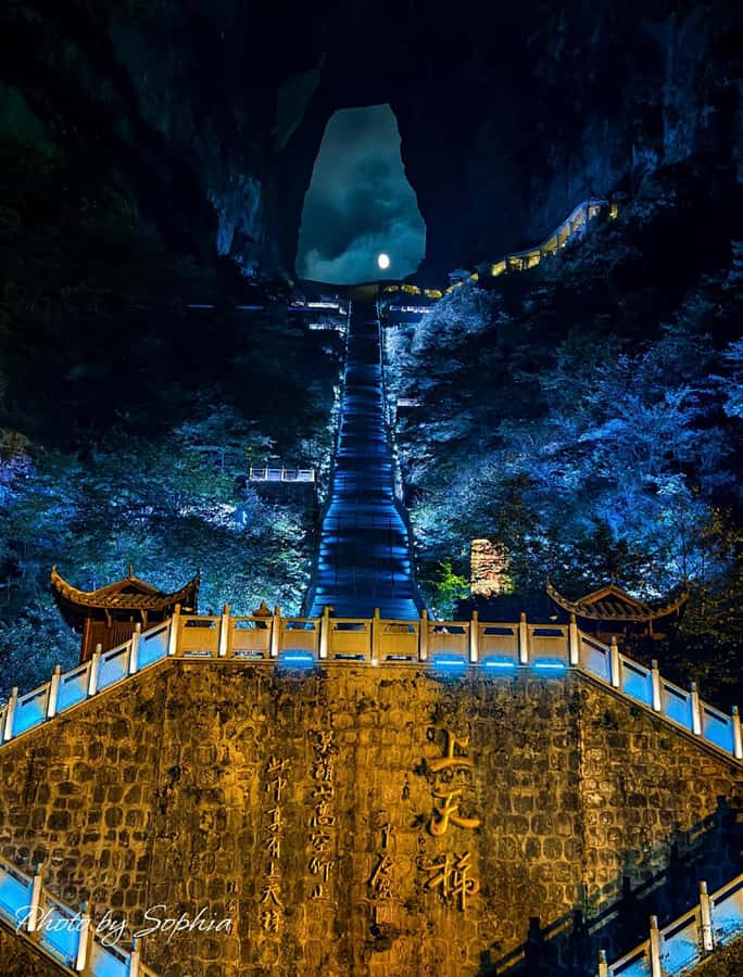 Night Tour to Tianmen Mountain :Skywalk & City Lights - The Grand Finale: The "72 Changes" Light Show