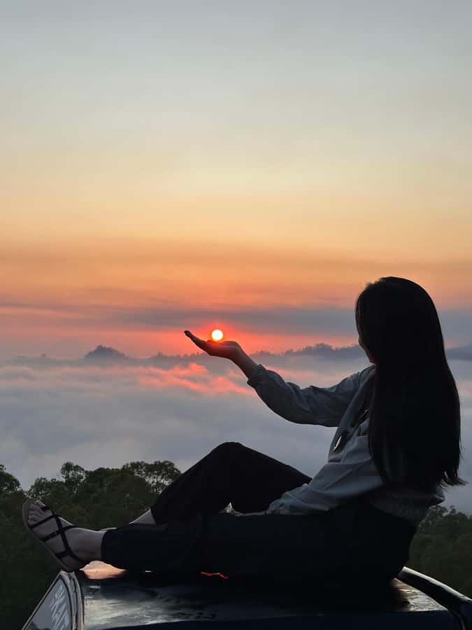 Caldera jeep sunrise with ploating temple - Discovering the Bali Sunrise in a 4x4 Jeep