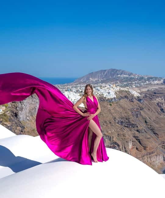 Santorini: Flying Dress Photoshoot with Edited Photos - Key Points