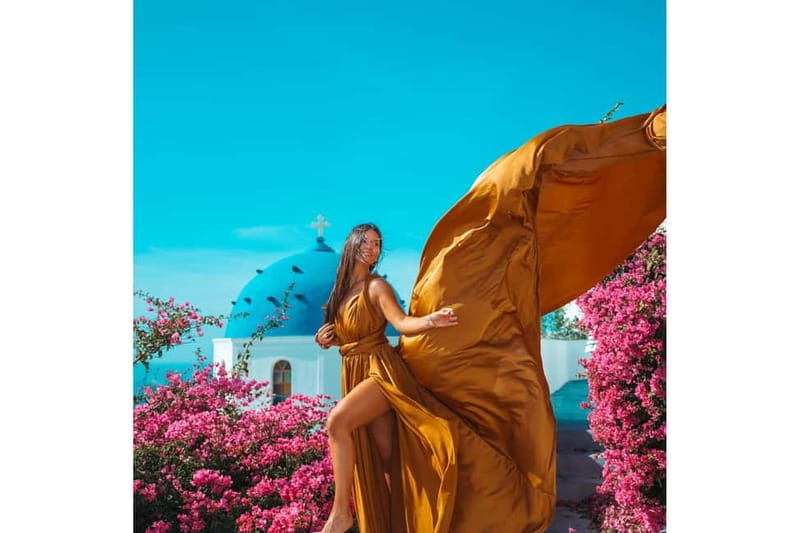 Santorini: Flying Dress Photoshoot with Edited Photos - Who Will Love This Experience?