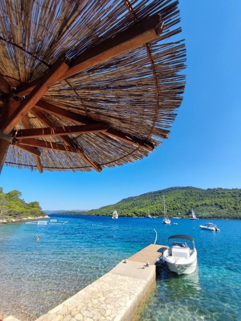 Blue and Green cave with romantic sunset - Key Points