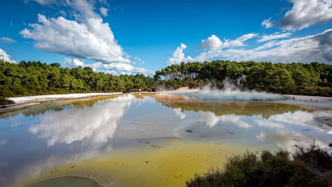 From Auckland: Wai-O-Tapu & Polynesian Spa Rotorua Day Tour - The Therapeutic Calm of Polynesian Spa