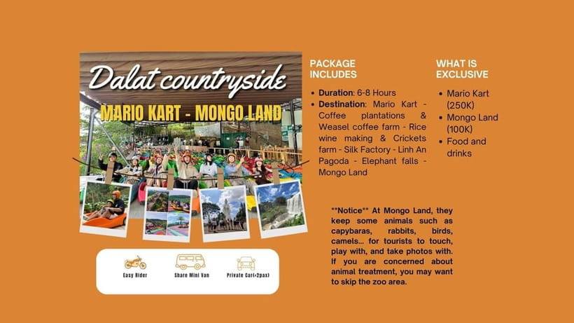 Dalat: Mario kart - Mongo Land - Countryside Tour - Good To Know