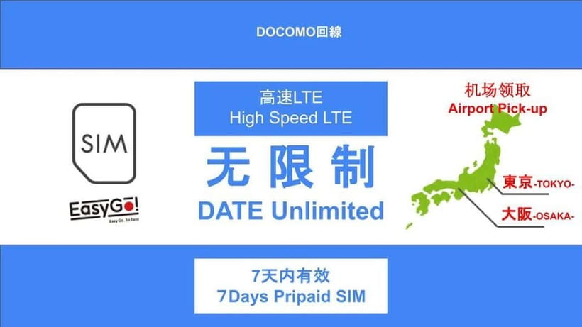 JAPAN 7Days Unlimited 4G SIM (OSAKA Pick-up) - Good To Know