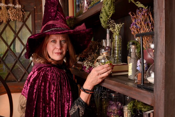 Witch Costume Photo Shoot - Witch Cottage theatrical set - A Deeper Look at the Salem Witch Costume Photo Shoot