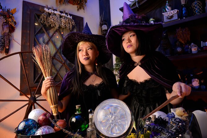 Witch Costume Photo Shoot - Witch Cottage theatrical set - Salems Witch Costume Photo Shoot: A Spooky Keepsake with a Personal Touch