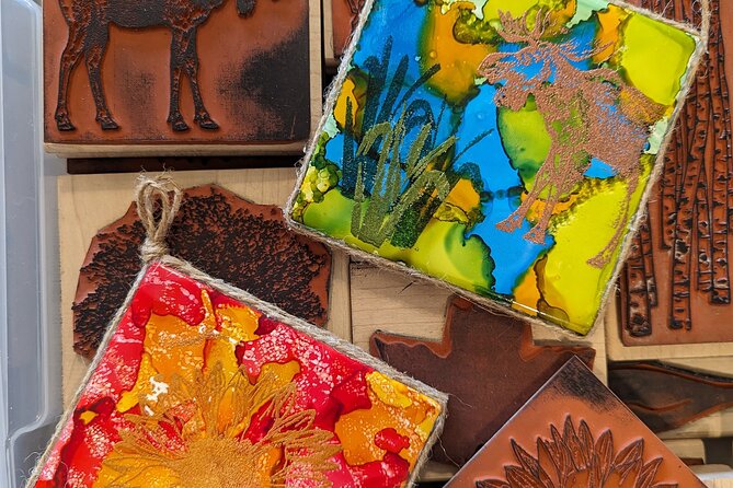 Embossed Alcohol Ink Tile in Estes Park - The Sum Up