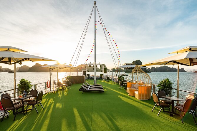 Hanoi: 5-Star Ha Long Bay Luxury Day Cruise with Caves & Island - Afternoon Activities: Kayaking, Bamboo Boat Ride, and Swimming