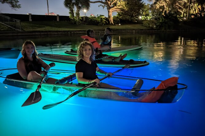 LED Glow in the Dark Clear Kayak or Clear Paddleboard in Paradise - LED Glow in the Dark Clear Kayak or Clear Paddleboard in Paradise