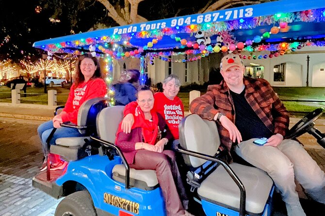 Private Electric Golf Cart Nights of Lights Tour up to 12 people - Exploring the Night Lights of St. Augustine